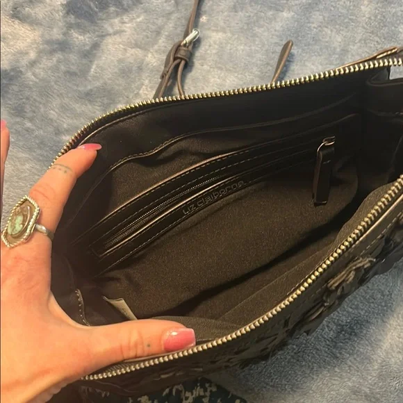 Liz Claiborne Brown Clutch with Elegant Gold Details - Picture 2 of 3